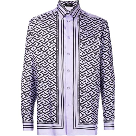 camicia versace uomo viola|Camicie Versace da uomo .